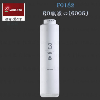高雄 櫻花牌 F0182 RO膜（600G）濾心 RO淨水器