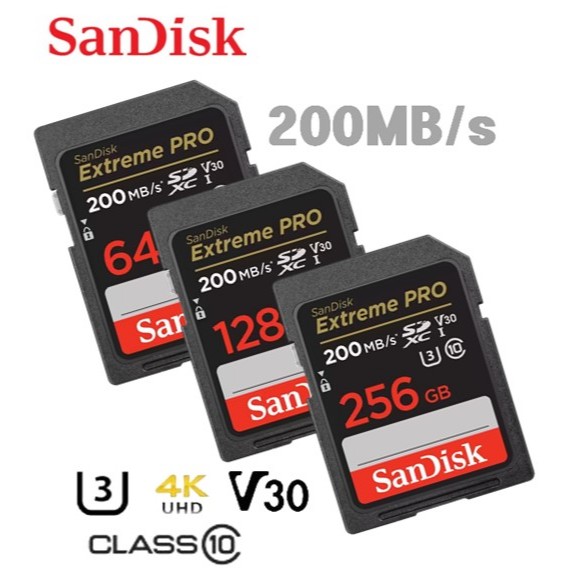 SanDisk  256G SD SDXC EXTREME PRO U3 4K V30 170MB/s 相機記憶卡 高速
