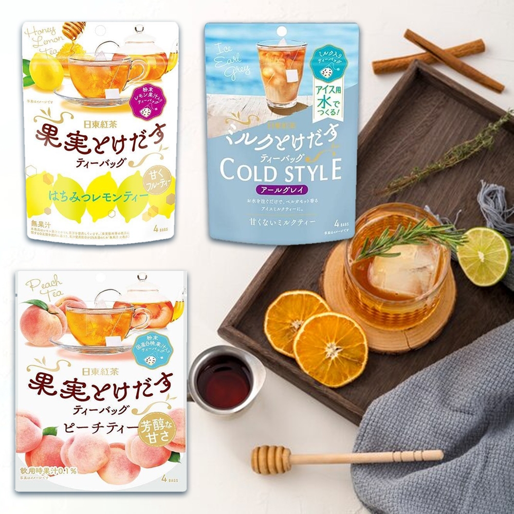 日本 日東紅茶 茶包沖泡飲 蜂蜜檸檬花梨茶 伯爵茶 桃子茶 立體茶包 日本茶包 伯爵奶茶茶包 4包入