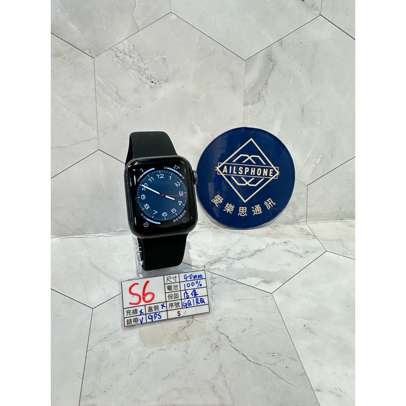 優質二手 Apple watch S6 40mm GPS 太空灰 #GQ1RQ 手錶 智慧手錶
