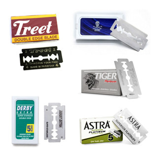 傳統雙面刮鬍刀片- 綜合品牌超值組合（35片）通用復古老式手動雙刃安全刮鬍刀刀架 剃刀刮刀剃刀片 剃鬚修眉修容刀片