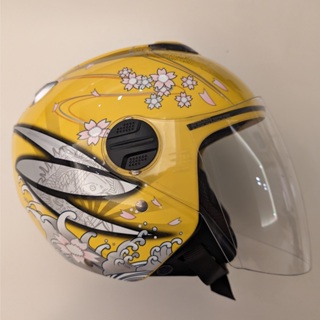 ZEUS Helmets 瑞獅 ABS ZS-202FB 黃色 櫻花 彩繪 安全帽
