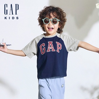 Gap 兒童裝 Logo純棉圓領短袖T恤(1-14歲)-海軍藍(545580)