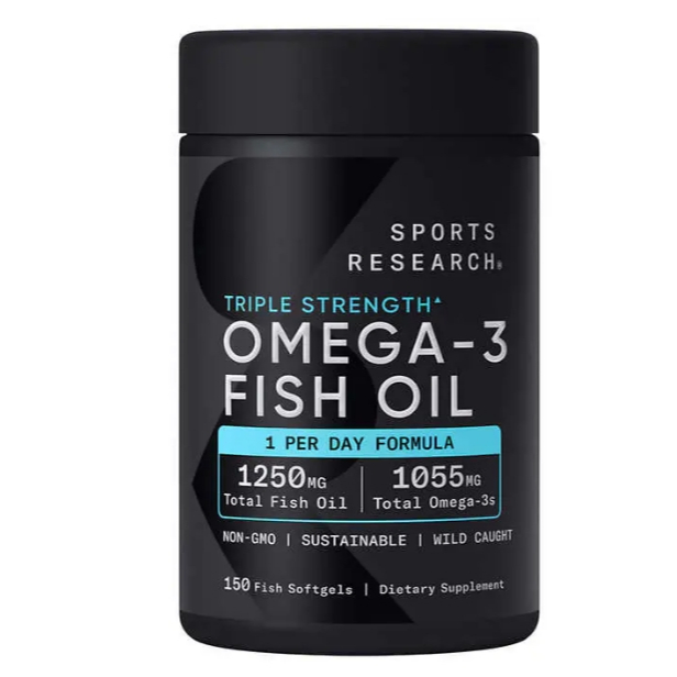 美國好市多(2027/01)Sports Research 三倍強度Omega-3 魚油r-TG，150 粒軟膠囊