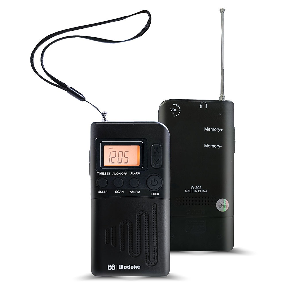 雙波段AM/FM 掌上型收音機 可調頻 接收清晰 數字顯示 附掛繩