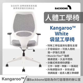 人體工學椅 Backbone Kangaroo White 辦公椅 辦公用品 升降椅 傢俱 升降扶手