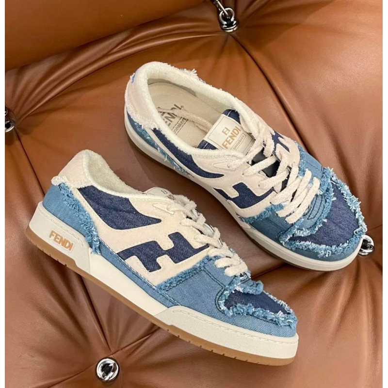 FENDI Match 藍色牛仔布低筒鞋 鞋子（正貨）