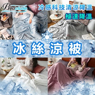 臺灣現貨【BE】☆素色天絲冰絲涼被刺綉款☆舒適涼感 單人雙人加大空調被 水洗真絲薄夏被 裸睡被子 純色冷氣被 鋪棉夏涼被