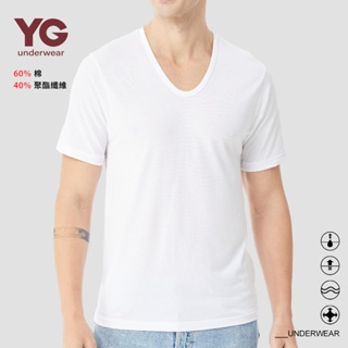 【YG 天鵝內衣】輕著感透氣羅紋Ｕ領短袖-SY15216