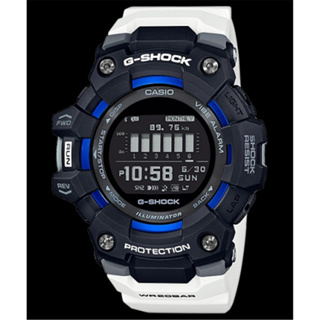 CASIO 卡西歐 G-SHOCK 計步 藍芽 運動 電子錶 - 黑X白 (GBD-100-1A7)[秀時堂]