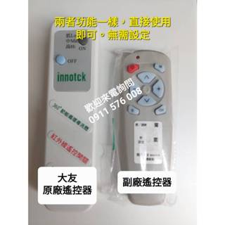 （附電池）大友照明( innotek)輕鋼架循環扇遙控器。ESF-168RA