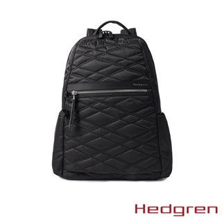 Hedgren INNER CITY系列 XXL Size 14吋 雙側袋 後背包 菱格黑II