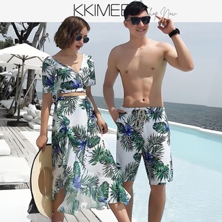 KK Imee╭＊ 【現貨】情侶泳衣鋼圈比基尼【長沙裙+平口褲】【SC09】三件式 【大尺碼】情侶裝 遊泳衣 BIKI