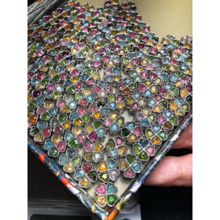 精品 糖果🍬 彩虹🌈 碧璽 盒子 寶盒 配件 手珠手串手鍊 DIY 配件（四葉草🍀造型、每個都鑲4顆碧璽珠，非常漂亮🤩）