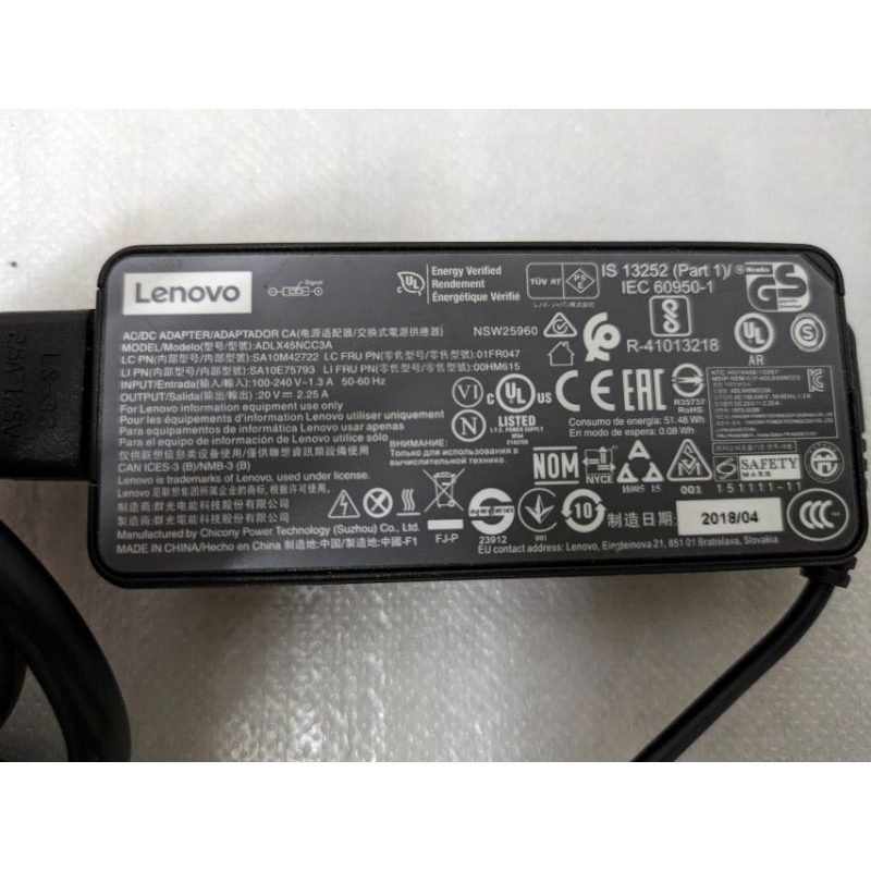 Lenovo 原廠變壓器20V 2.25A 3.25A 4.5A  45W 65W 90W