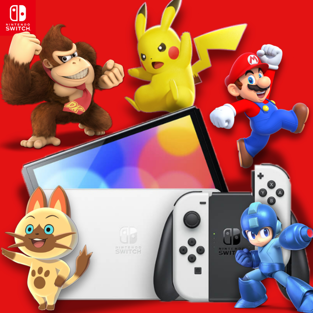 任天堂Nintendo Switch OLED新款續航遊戲主機掌機NS日版紅藍白色