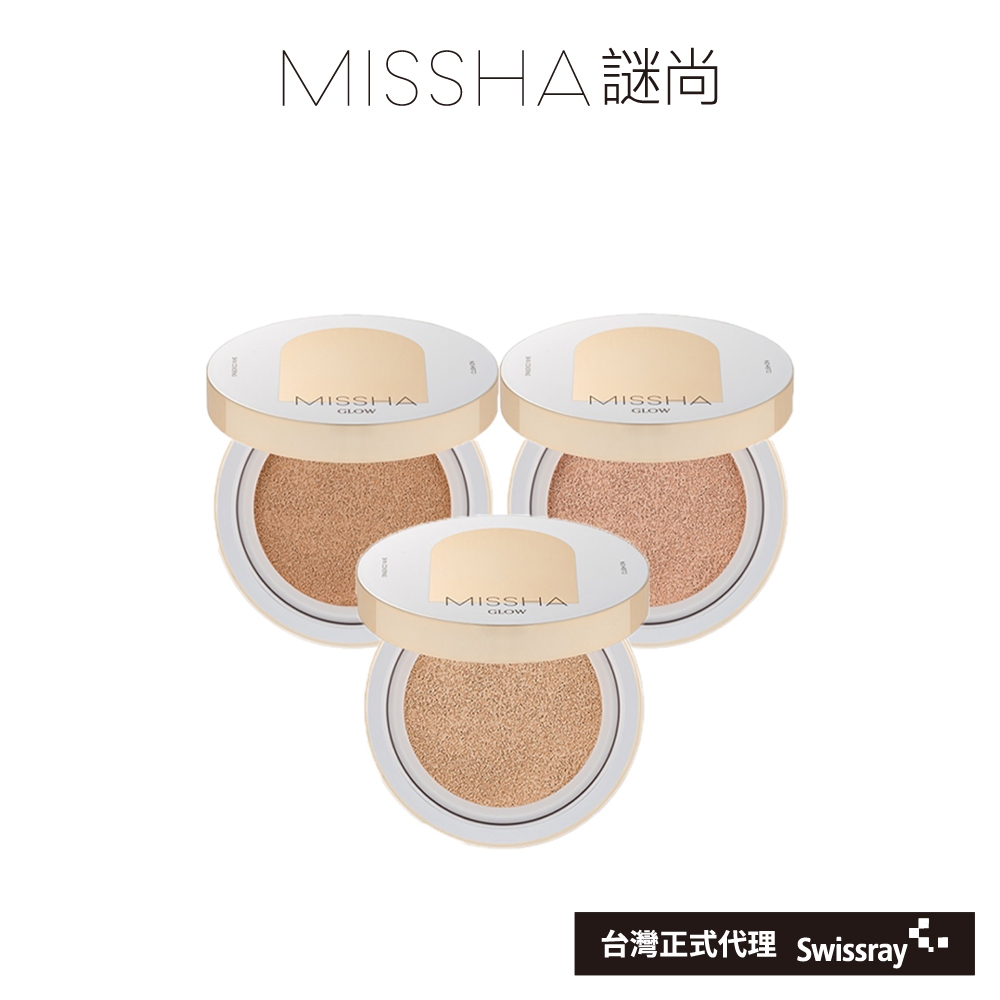 【MISSHA】謎尚全日輕透光感氣墊粉餅GLOW 14g/3色｜韓國彩妝粉餅粉底液遮瑕防曬自然光澤持久保濕 B1-3