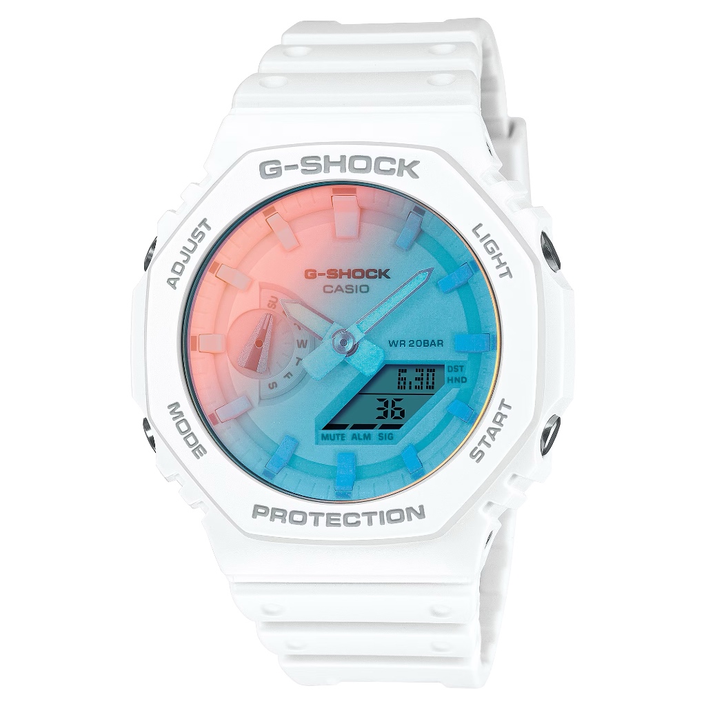 【柏儷鐘錶】CASIO G-Shock 八角手錶 農家橡樹 蒸鍍玻璃 陽光沙灘 GA-2100TL-7A