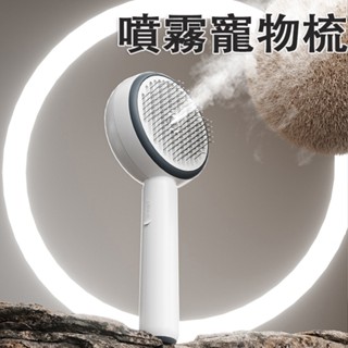 🔥臺灣現貨🔥一鍵噴霧防飛毛梳 寵物噴霧按摩梳 寵物噴霧潔毛梳 寵物梳子 抗菌 貓咪梳子 噴霧梳 寵物除毛梳 針梳 寵物用