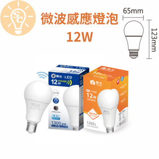 【舞光】12W LED E27 微波感應燈泡