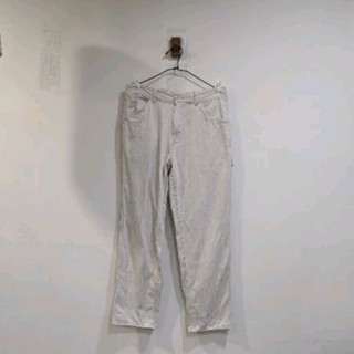 Uniqlo ／寬版牛仔褲、M、自然色(off white) （二手）UQ 日系 男裝 長褲 寬褲 丹寧