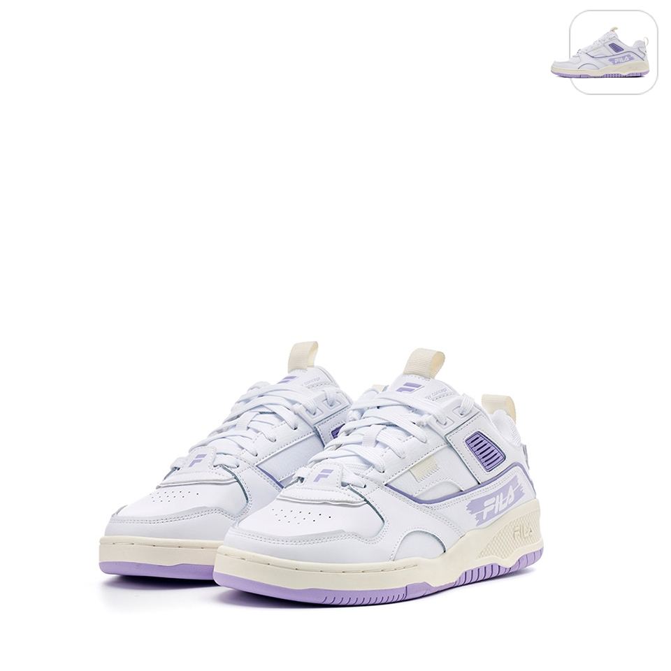 【FILA】女性 CORDA 休閒鞋-白/紫 5-C622X-139