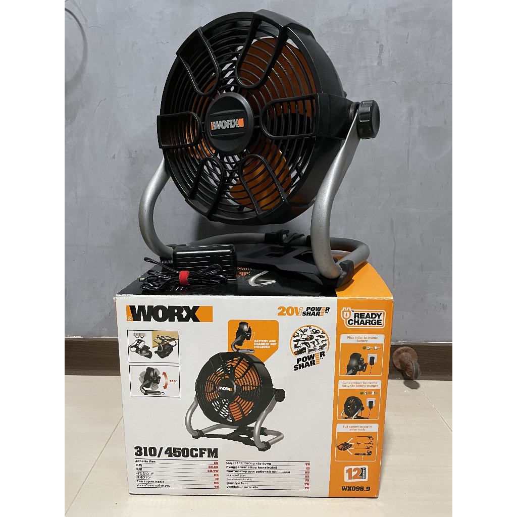 WORX威克士 WX095.9 電風扇 +電源線(未含電池)