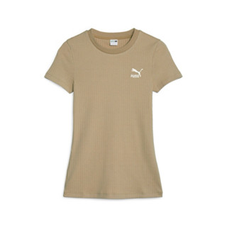 「宥yoの小賣場」 ❤️ PUMA 流行系列Classics羅紋合身短袖T恤 休閒 女款 咖啡 62138284
