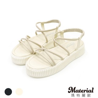 Material瑪特麗歐【全尺碼23-27】女鞋 涼鞋 MIT交叉細帶厚底涼鞋 T53364
