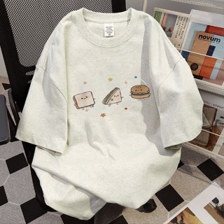 100%純棉上衣 寬鬆顯瘦上衣 美式復古上衣 oversize bf上衣寬鬆 vintage短袖 印花T恤