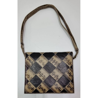 二手Genuine 真皮蛇皮肩背包小方包Snake Skin Patches Side Bag