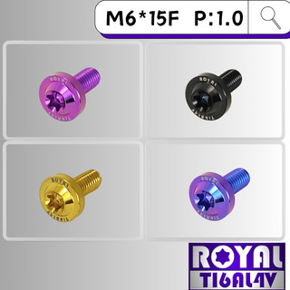 【瘋螺絲】ROYAL 鈦合金螺絲★ M6*15F P:1.0 飛碟頭螺絲★64鈦/正鈦/鈦合金螺絲★出貨附發票★五色可選