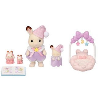 Sylvanian Families日本森林家族 人物配件可可兔好夢搖籃組(人物*2 搖籃 玩具*2 故事書)家家酒玩具