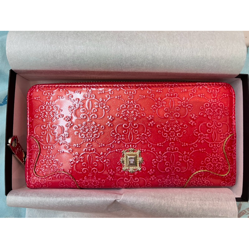 Anna Sui 皮夾 長皮夾 圓形拉鍊 紅色 ANNA SUI 310490-30