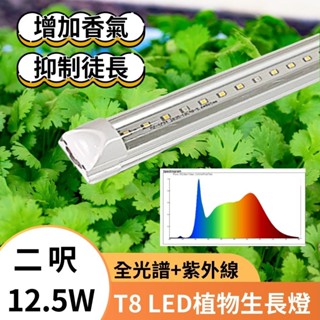 【君沛植物燈】LED植物燈 T8植物燈管 2呎12.5W 紫外線全光譜 UV植物生長燈 適合迷迭香、羅勒、香草植物