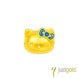 【Just Gold 鎮金店】Hello Kitty 50週年 黃金串珠(眨眼)藍