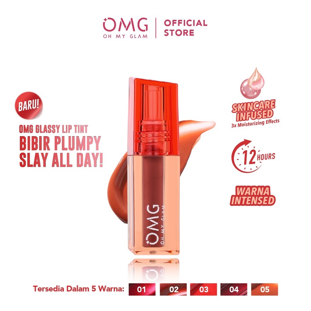 OMG OH MY GLAM Glassy Lip Tint 2g - Lip Tint Warna Intense