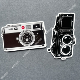 全套2張📷黑白萊卡相機 復古 拍立得 LEICA PVC防水貼紙 車貼 行李箱貼紙 復古 潮流