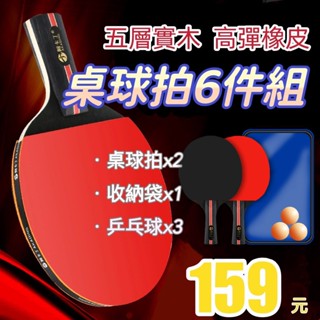 【臺灣現貨】高階乒乓球拍 初級練習拍 長柄 短柄 一組2支 長柄橫拍 短柄直拍 桌球球拍 比賽用單拍 訓練專用 可開發票