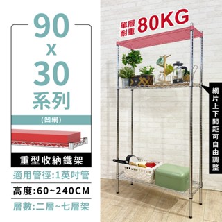 【現貨免運｜MIT】層架 鐵架 多規格 90X30 凹網系列 收納架 置物架 鐵力士架 隙縫 收納櫃 廚房收納 窄邊櫃