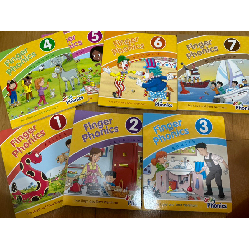 Jolly Phonics Finger Phonics book1-7冊 近新（僅翻閱）