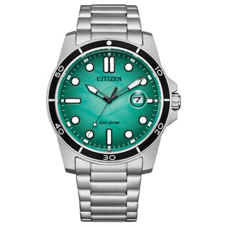 CITIZEN AW1816-89L 大三針系列《光動能運動錶》42mm/100M防水/湖水綠面/公司貨