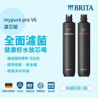 德國BRITA mypure pro V6 專用一年份濾心組(共2支) 前置濾心PF 超濾CB-UF中空絲膜活性碳