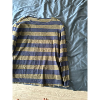Uniqlo 長袖UQ條紋上衣二手 冬季衣服 優衣庫 尺寸L號