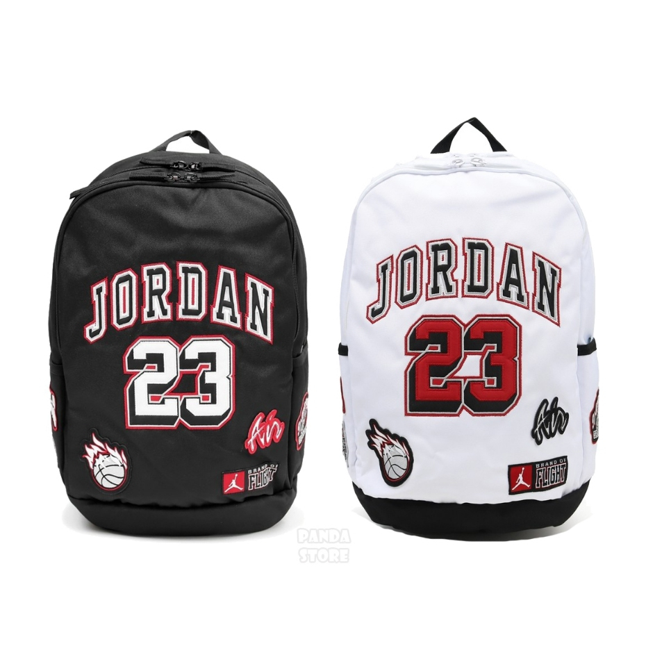 胖達）NIKE JORDAN 15" 筆電夾層 貼標 大容量 後背包 JD2433006AD-002 黑 001 白