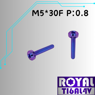 【瘋螺絲】ROYAL 鈦合金螺絲★ M5*30F P:0.8 飛碟頭螺絲★64鈦/正鈦/鈦合金螺絲★出貨附發票★幻彩藍