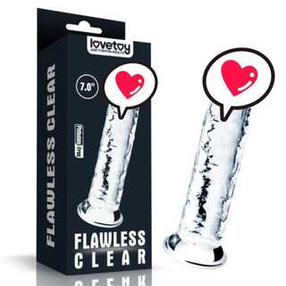Lovetoy．Flawless Clear冰雪無暇系列 Dildo透明逼真按摩棒-7.5吋、7吋 女用自慰按摩棒