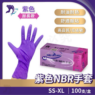 🔥最低價🔥Wellpower強力紫色28CM (加長加厚型) NBR手套 食品手套 橡膠手套