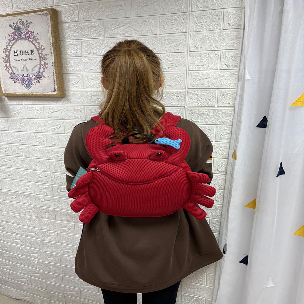 【台灣現貨】螃蟹造型背包 兒童背包 後背包 造型抗菌後背包 兒童背包 背包 造型背包 抗菌背包 後背包女男 禮物