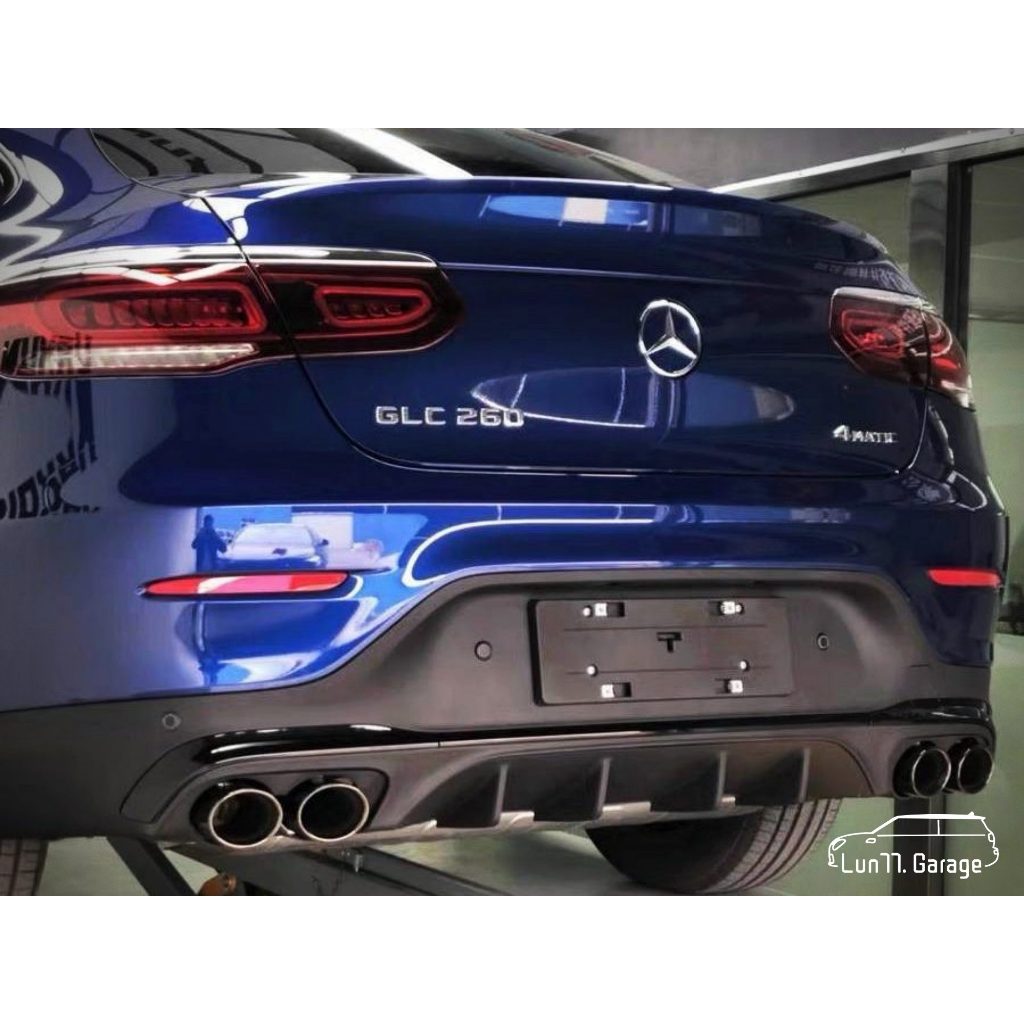Lun77. 現貨 - BENZ GLC250 GLC43新款 COUPE 後下巴 四出尾管 改裝 套件 C253 副廠